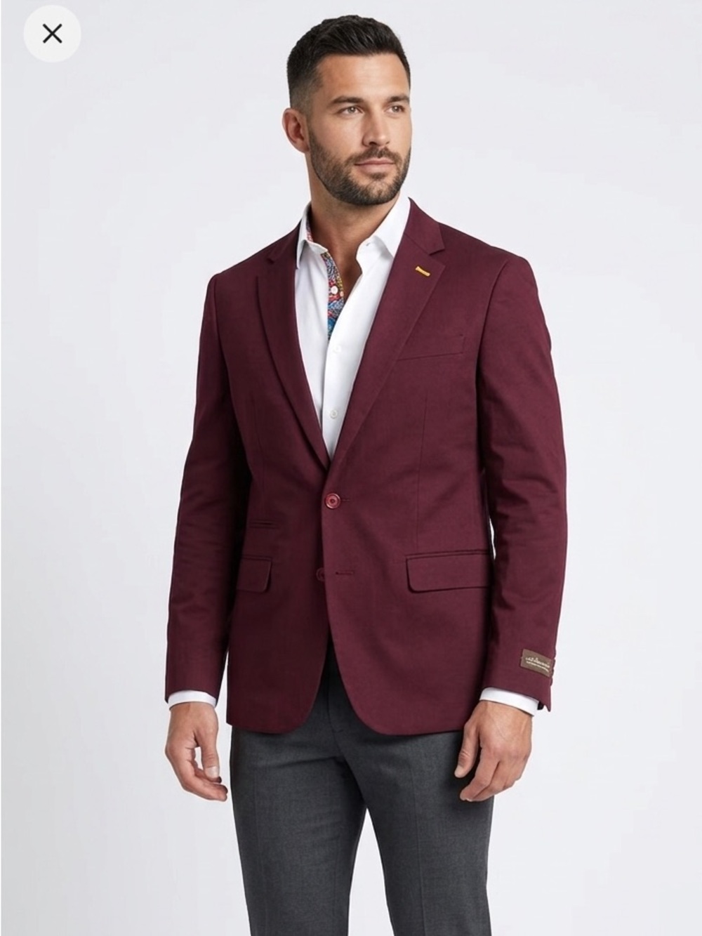 Men’s St. Patrick Burgundy Sport Coat with Patterned Lining